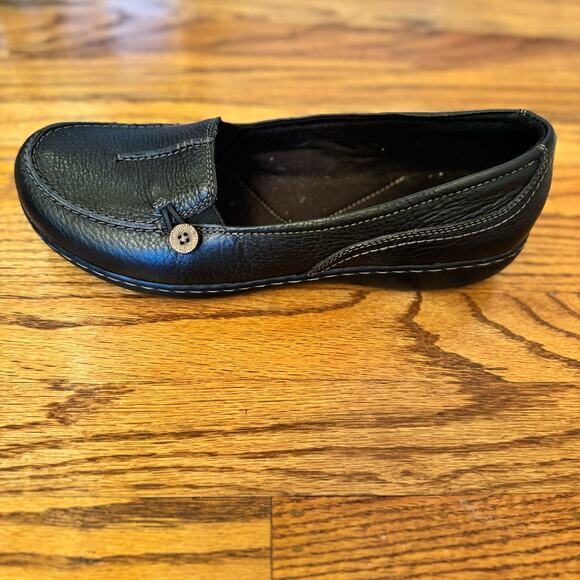 Clarks Women's 11M Black Ashland Scurry Clogs Slip On Leather Comfort Round Toe - Picture 7 of 15